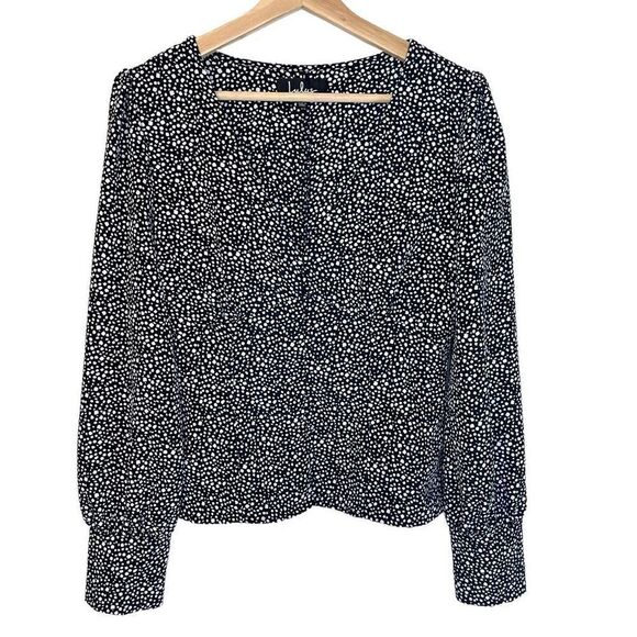 Lulus Polka Dot Button Up Blouse - Picture 1 of 9
